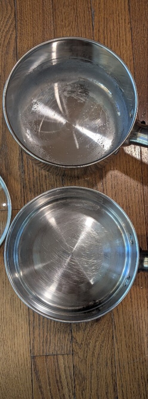 Denmark stainless steel sauce pan / double boiler with glass lid preowned - Picture 4 of 6